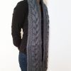 Grey Triple Yarn Cable Scarf Vone Kevitz
