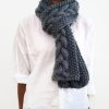 Grey Triple Yarn Cable Scarf Vone Kevitz