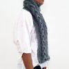 Grey Triple Yarn Cable Scarf Vone Kevitz