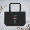 I Carry My Bible Large Organic Tote Bag - Image 3
