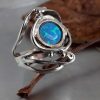 Opal ring, Opal silver ring, Blue opal Ring, October birthstone, Gift For Her - Image 6