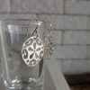 Round silver earrings, Sterling silver earrings, Dangle silver earring, Simple earring, for women, Handmade jewelry, Floral earring, Mandala - Image 7