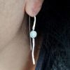 Long hammered earrings, Opal earrings - Image 3