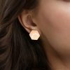 Hope Hexagon Stud Earrings - Image 2