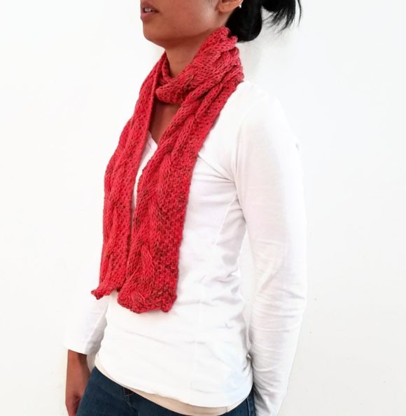 Vone Kevitz Sandia Hand Dyed Cable Scarf