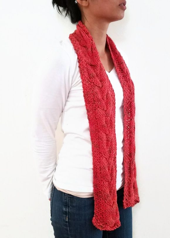 Vone Kevitz Sandia Hand Dyed Cable Scarf