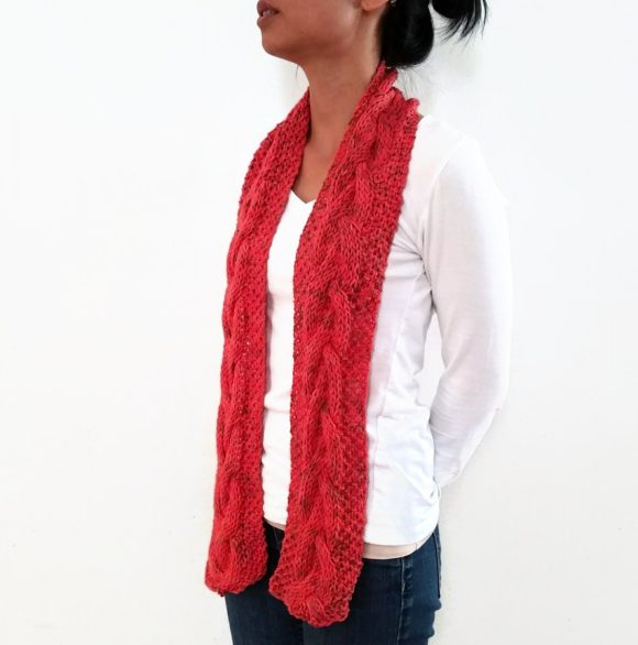 Vone Kevitz Sandia Hand Dyed Cable Scarf