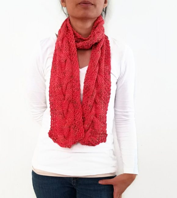 Vone Kevitz Sandia Hand Dyed Cable Scarf