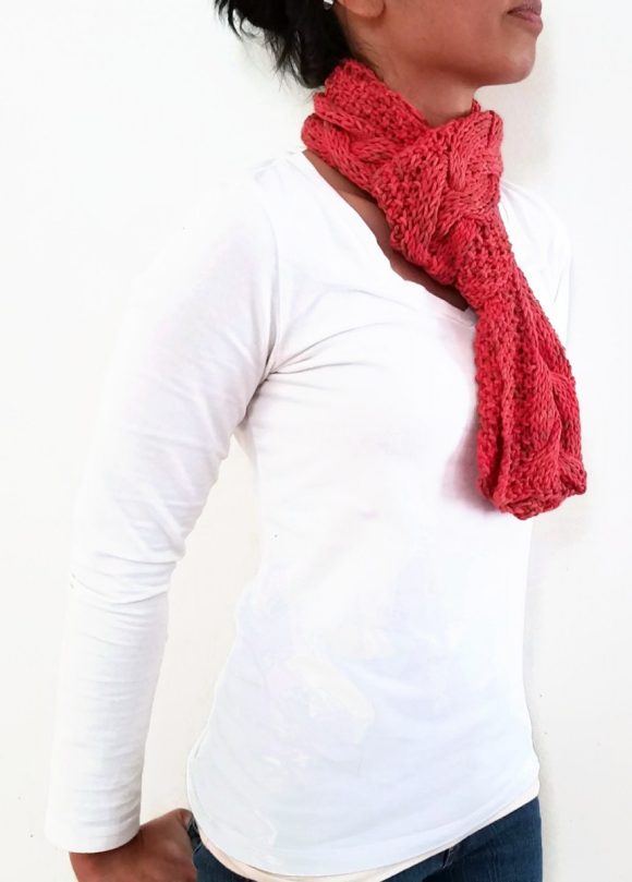 Vone Kevitz Sandia Hand Dyed Cable Scarf