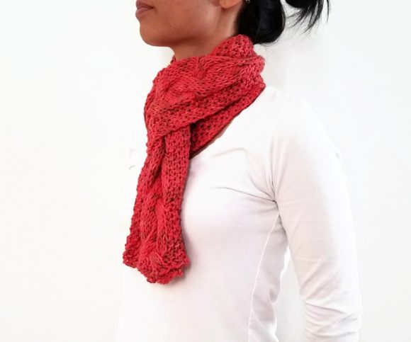 Vone Kevitz Sandia Hand Dyed Cable Scarf