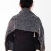 Vone Kevitz Grey Multi Mohair Crochet Cable Shawl