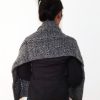 Vone Kevitz Grey Multi Mohair Crochet Cable Shawl