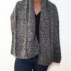 Vone Kevitz Grey Multi Mohair Crochet Cable Shawl