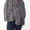 Vone Kevitz Grey Multi Mohair Crochet Cable Shawl