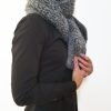 Vone Kevitz Grey Multi Mohair Crochet Cable Shawl