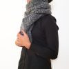 Vone Kevitz Grey Multi Mohair Crochet Cable Shawl