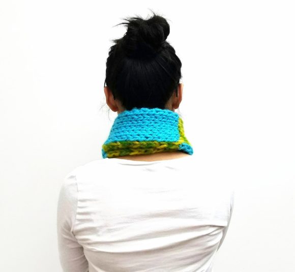 Vone Kevitz Blue/Green Double Knit Scarf