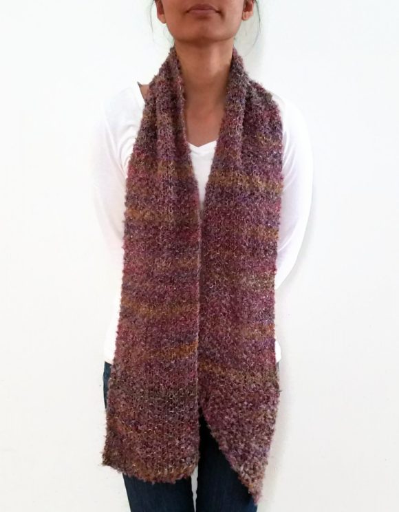 Vone Kevitz Purple Boucle Scarf