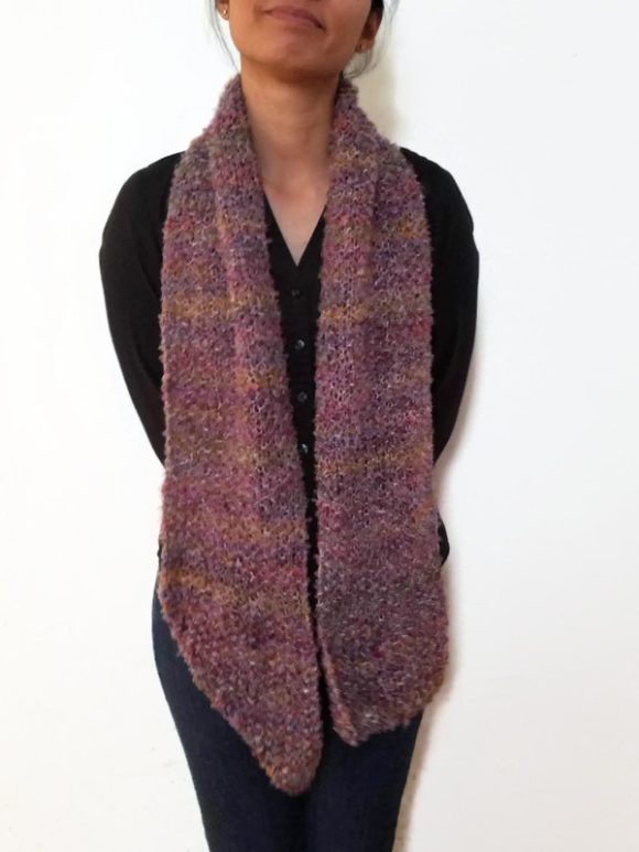 Vone Kevitz Purple Boucle Scarf