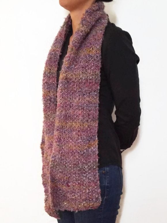 Vone Kevitz Purple Boucle Scarf