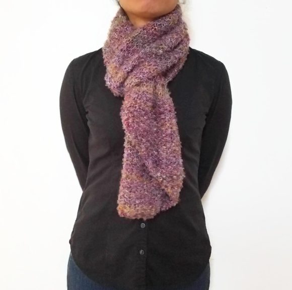 Vone Kevitz Purple Boucle Scarf