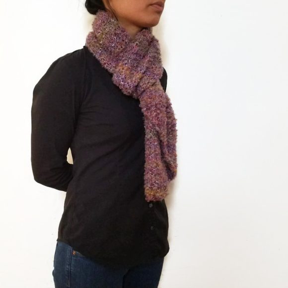 Vone Kevitz Purple Boucle Scarf