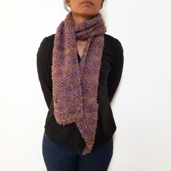 Vone Kevitz Purple Boucle Scarf