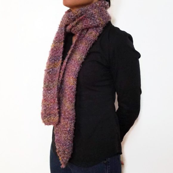 Vone Kevitz Purple Boucle Scarf