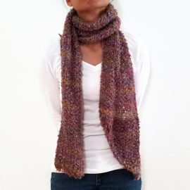 Vone Kevitz Purple Boucle Scarf