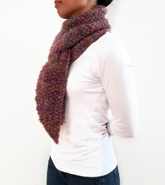 Vone Kevitz Purple Boucle Scarf