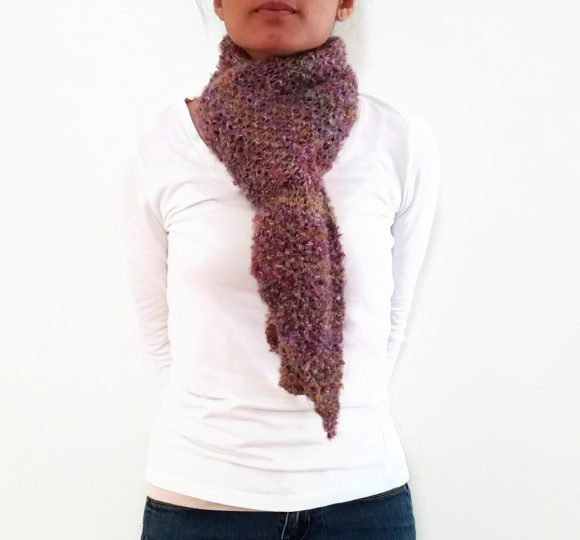 Vone Kevitz Purple Boucle Scarf