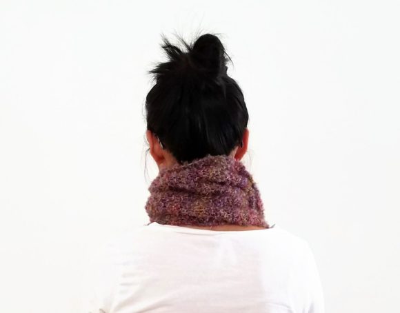 Vone Kevitz Purple Boucle Scarf