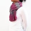 Pink/Grey Variegated Cable Scarf - Image 6
