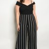 ROYAL CURVES PINSTRIPED JUMPSUIT