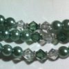 Triple Strand Green Pearl & Crystal Bracelet - Image 2