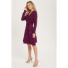 PLUM SURPLICE WRAP SWEATER DRESS - Image 2