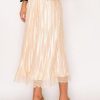 SATIN OYSTER PLEATED SKIRT