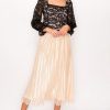 SATIN OYSTER PLEATED SKIRT - Image 2