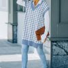 Houndstooth V-Neck Long Length Vest
