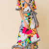 MULTI PRINT WOVEN HI LO MIDI DRESS - Image 2