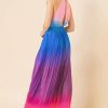 SHEER PLEATED OMBRE MAXI