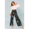 PINSTRIPED FLORAL PANTS