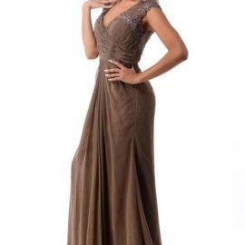 COPPER FRONT CHIFFON GOWN