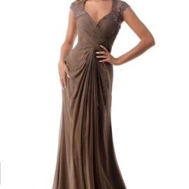 COPPER FRONT CHIFFON GOWN