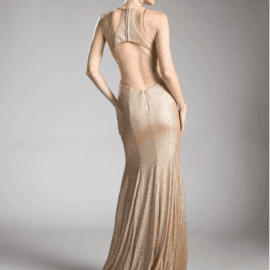 GOLDEN METALLIC KNIT GOWN