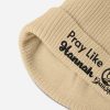 Pray Like Hannah Organic Ribbed Beige Beanie - Image 4