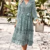 Leopard Surplice Tie Belt Slit Dress - Image 27