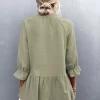 V-Neck Three-Quarter Sleeve Babydoll Top - Image 9