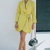 Belted Shawl Collar Blazer Dress - Image 7