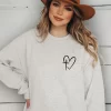 Heart/Cross Left Chest CrewNeck Sweatshirt - Image 4